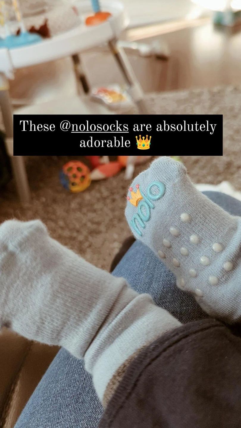 Customer photo review of Steel Blue Socks