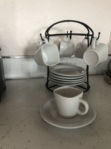 Customer photo review of Actualite 5" Bright White Porcelain Coffee/Espresso Saucer