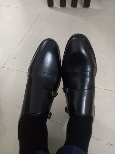 Customer photo review of Double Monk Straps Cap toe - Black