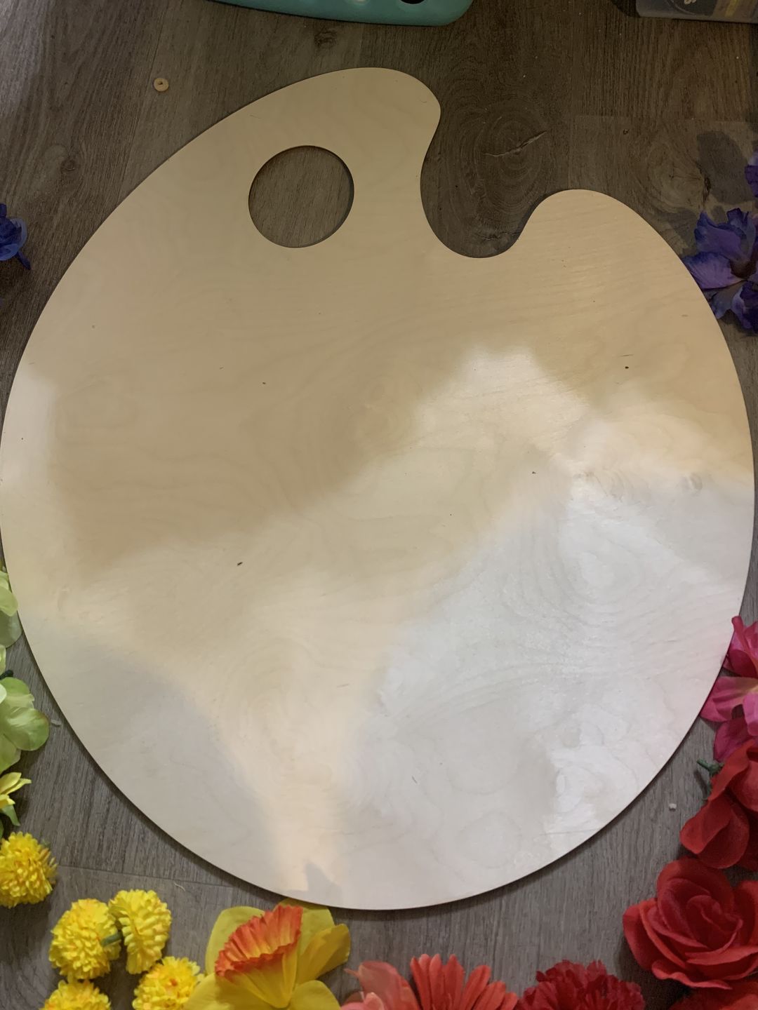 Customer photo review of Unfinished Wooden Artist Paint Palette Shape - Craft - up to 24" DIY