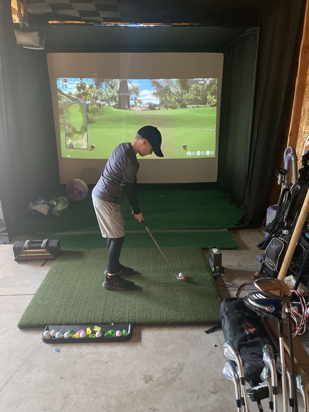 Customer photo review of PerfectBay™ Golf Simulator Screen Enclosure