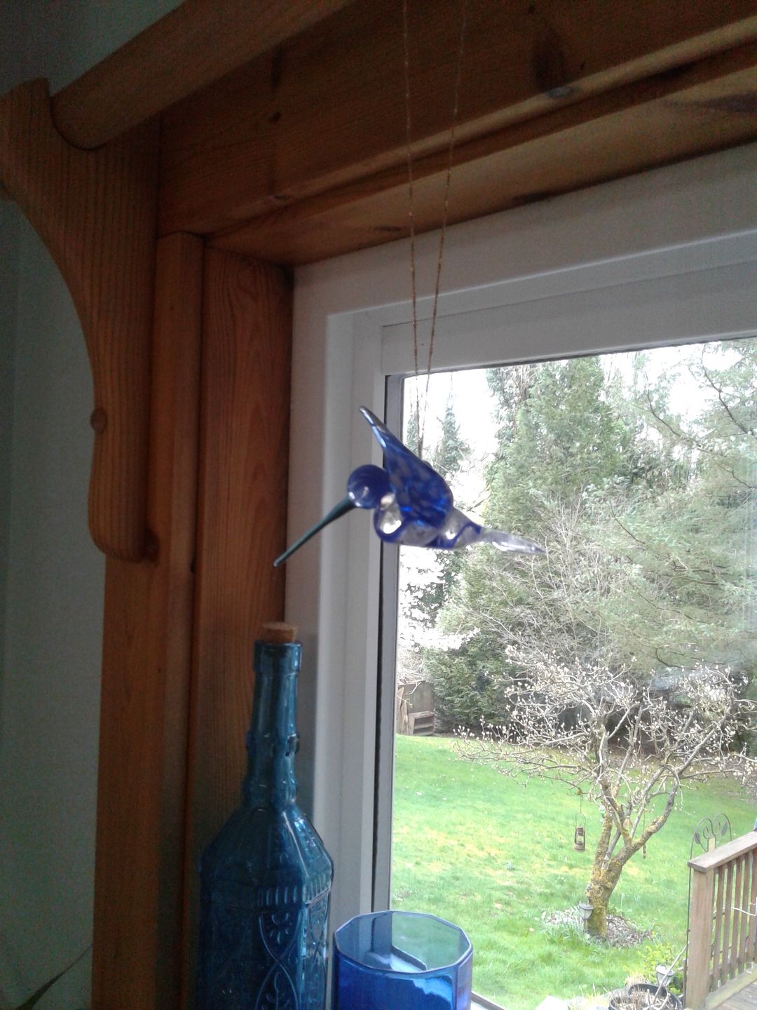 Customer photo review of Blue Glass Hummingbird with Infused Ash