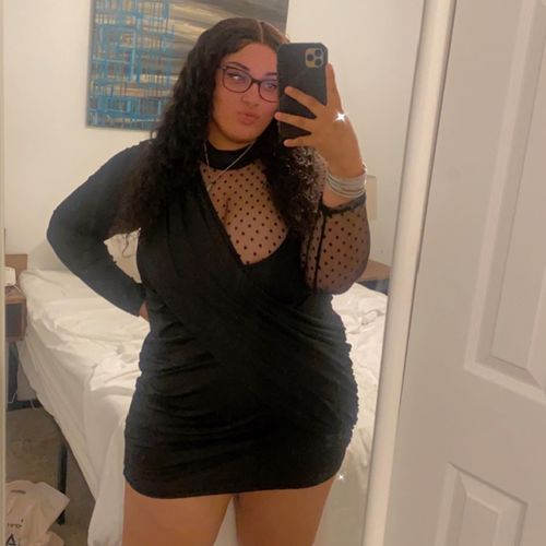 Customer photo review of Elegant Mesh Stitch Bodycon Mini Dress