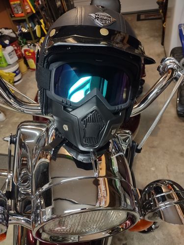 Customer photo review of Premium Leather Helmet 3/4