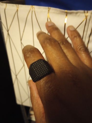 Customer photo review of STUDDED PUNK CUBE RING