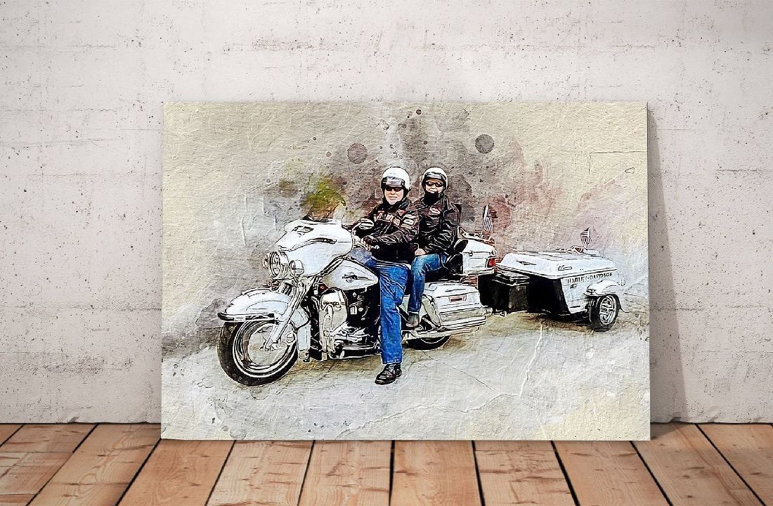 Customer photo review of Personalized Motocycle photo Painting