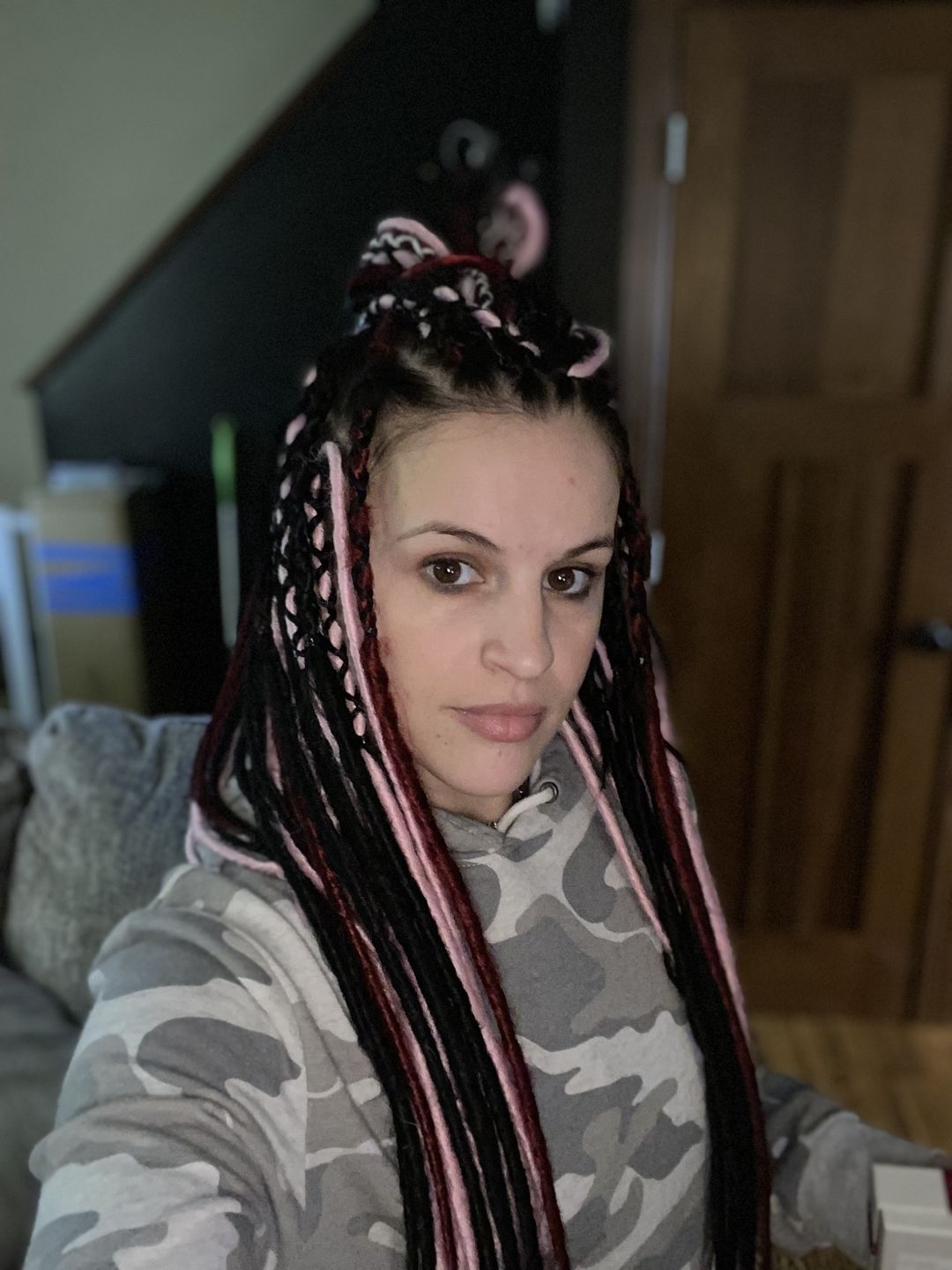 Customer photo review of Jet Black  - (1 pack of 5 Dreads)