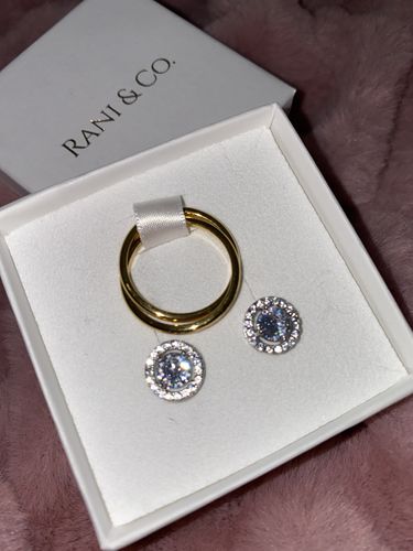 Customer photo review of Silver Cubic Zirconia Stud Earrings