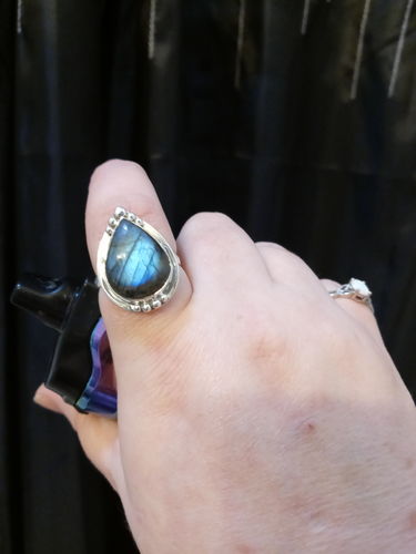 Customer photo review of Teardrop Labradorite Ring Sterling Silver
