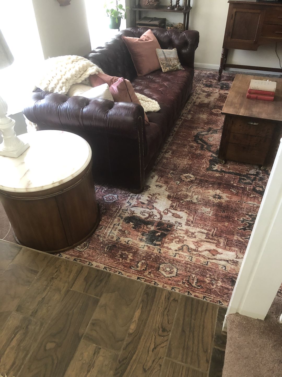 Customer photo review of Distressed Vintage Cezanne Terracotta Area Rug