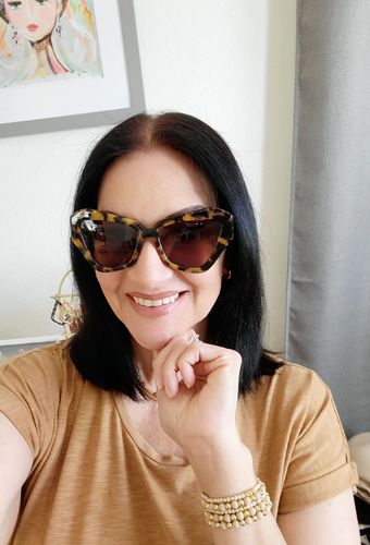 Customer photo review of LELE SADOUGHI X ATLANTIC-PACIFIC BLAIR TORTOISE CAT EYE SUNGLASSES