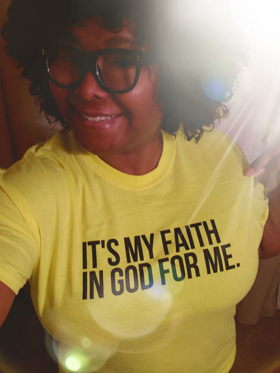 Customer photo review of It's My Faith In God For Me T-Shirt - (Unisex) - LIMITED EDITION -Neon