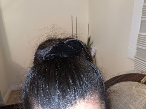 Customer photo review of Stashy Scrunchie - Velvet Black