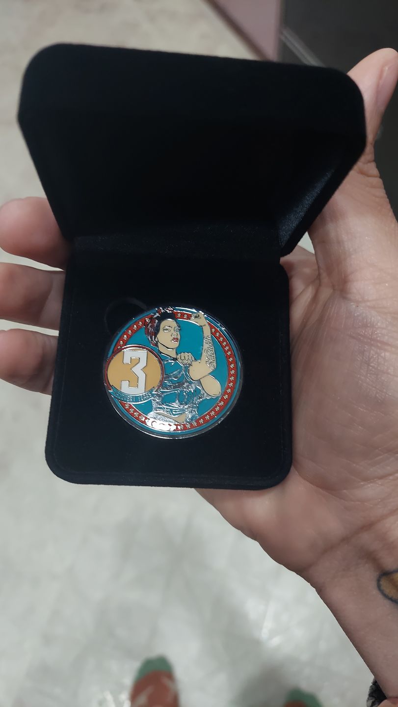 Customer photo review of Rosie Recovery Strength 3 Year AA/NA Medallion - Tri-Plate Three Year Chip/Coin