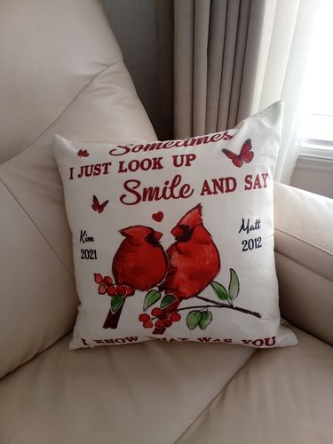 Customer photo review of Sometimes I Just Look Up Smile And Say I Know That Was You Personalized Pillowcase Memories In Heaven