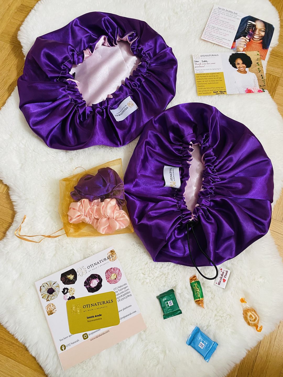 Customer photo review of Mrembo Satin Bonnet