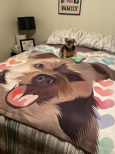 Customer photo review of Custom Pet Sherpa Blanket