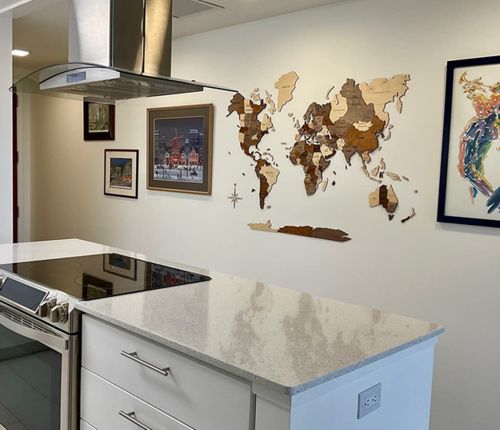 Customer photo review of 3D Wooden World Map Multicolor