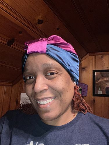 Customer photo review of Classy Satin Turban (FINAL SALE)