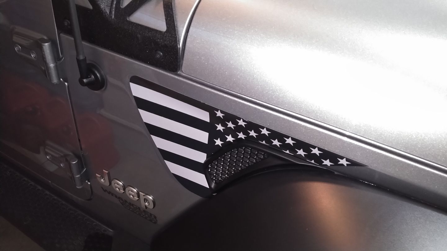 Customer photo review of FLAG - Fender Vent Premium Wrap Decal for Wrangler and Gladiator
