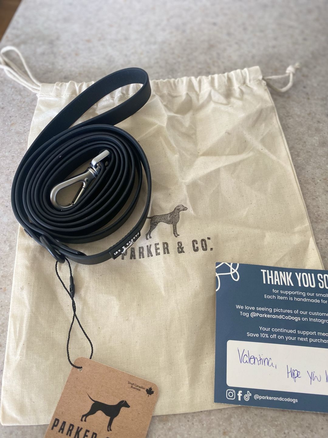 Customer photo review of The Solace Weatherproof Leash