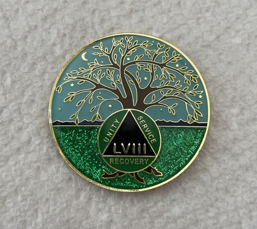 Customer photo review of 1 to 60 Year Tree of Life Specialty AA Recovery Medallion - Tri-Plated Chip/Coin