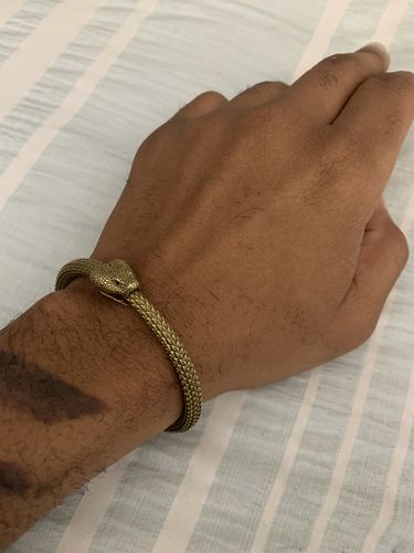 Customer photo review of Brass Ouroboros Bracelet