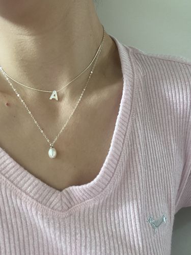 Customer photo review of The Pearl Letter Necklace