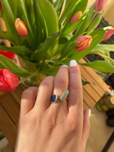 Customer photo review of Verstellbarer Vintage-Ring ' die farbige Asymmetrie'.