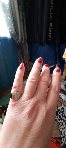 Customer photo review of Verstellbarer Vintage-Ring ' die farbige Asymmetrie'.