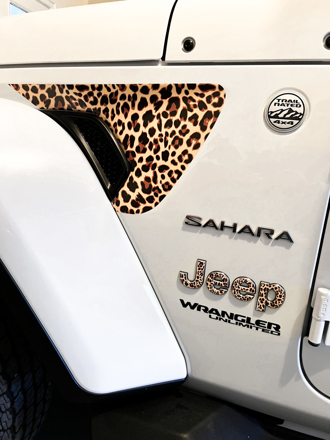 Customer photo review of Animal Print Fender Vent Premium Wrap Decal for Wrangler and Gladiator