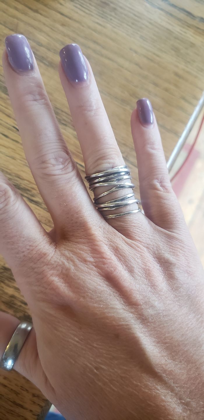 Customer photo review of Chunky Wrap Wide Band Ring Sterling Silver