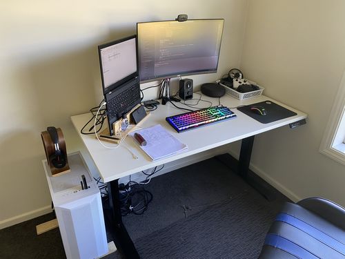 Customer photo review of Evo Electric Standing Height Adjustable  Desk(Free Shipping Nationwide)