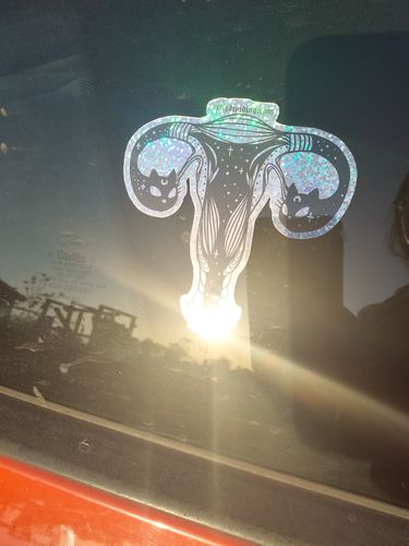 Customer photo review of Cat Head Uterus, Glitter Sticker
