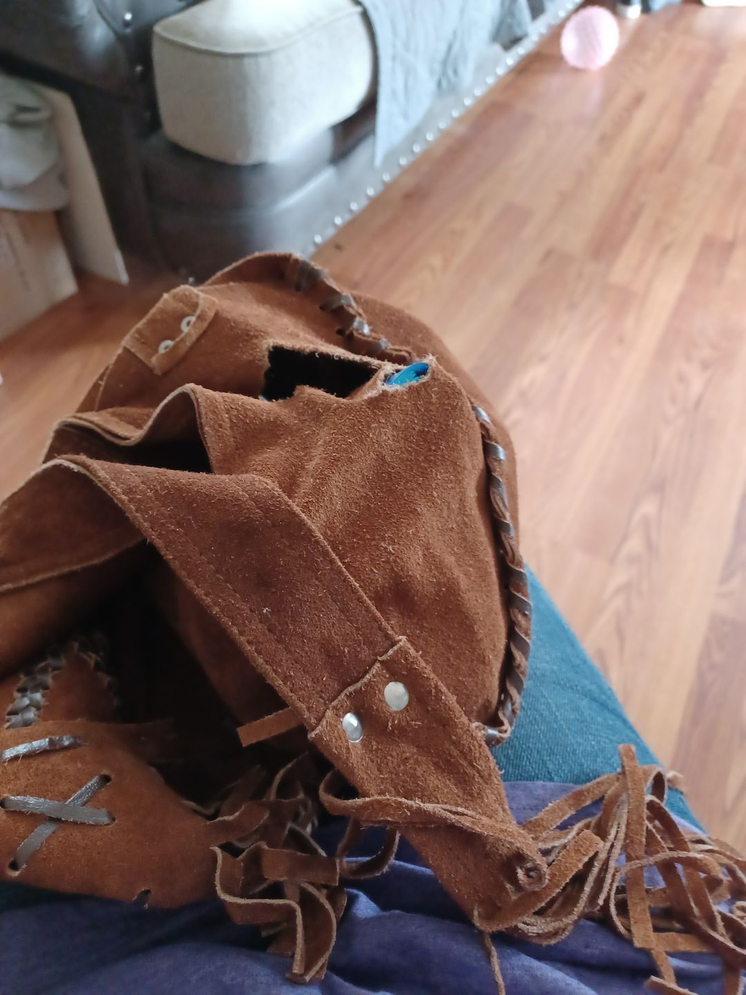 Customer photo review of Peace Fringe Leather Shoulder Bag