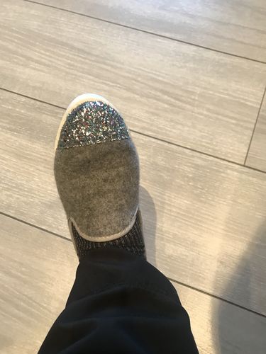 Avis photo d'un client sur Chausson femme laine, beige rose poudré