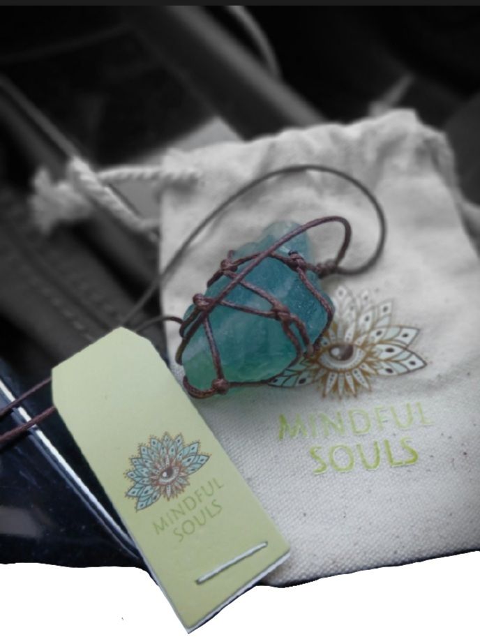 Customer photo review of Raw Aquatic Fluorite Necklace