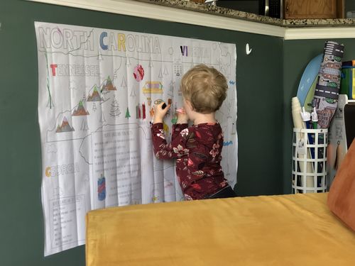 Customer photo review of North Carolina State Map Coloring Sheet