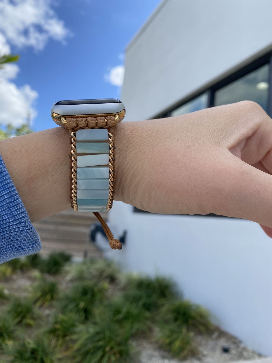 Customer photo review of Amazonite Protection Apple Watch Strap