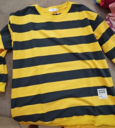 Customer photo review of Bright Striped Long Sweatshirt
