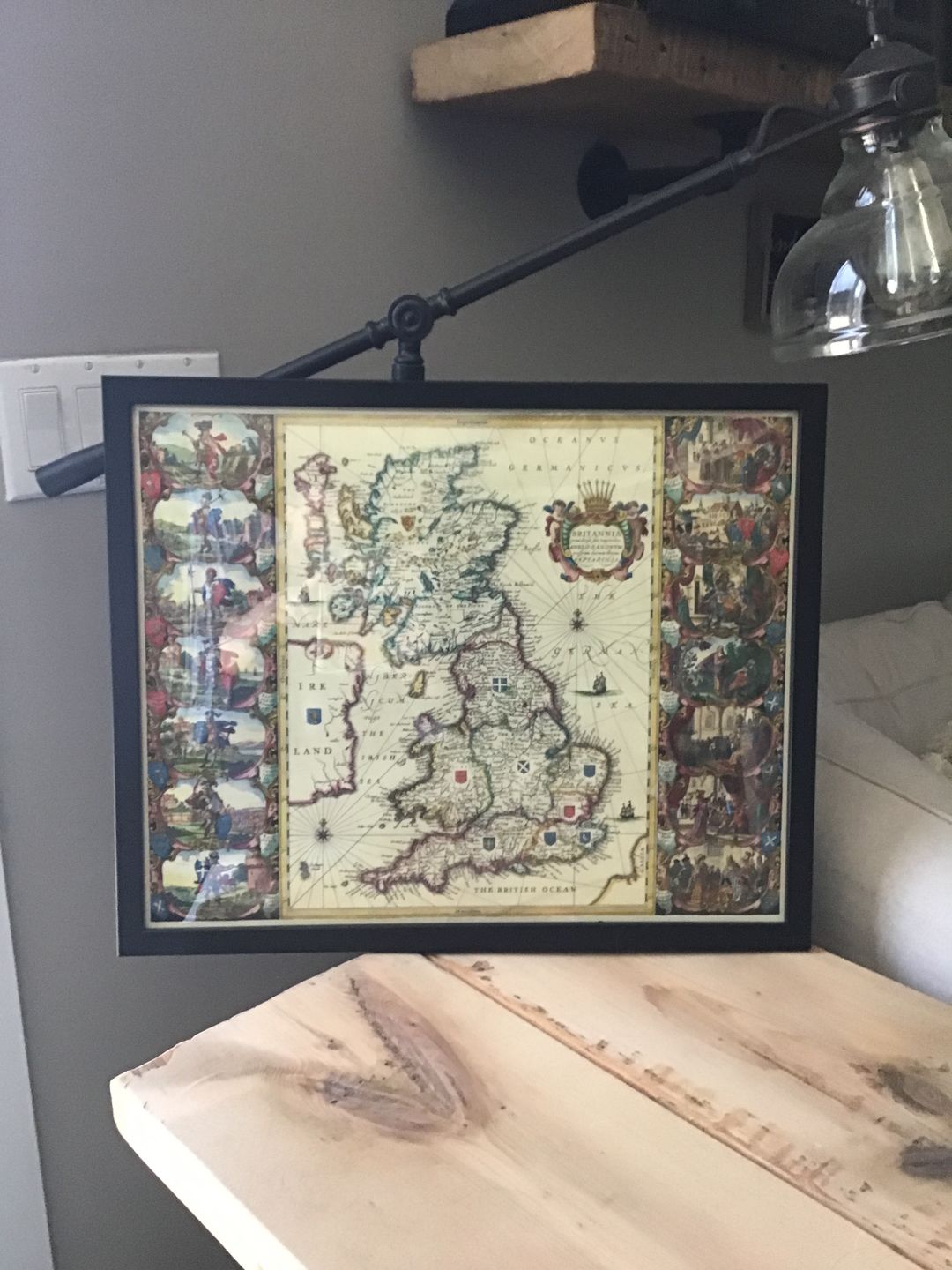 Customer photo review of Old Viking Map of Great Britain in 1645 by Jan Jansson - Anglo-Saxon Heptarchy In England, Scotland & Wales