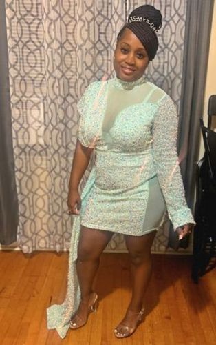 Customer photo review of Sequined Party Cut Out Mini Dress