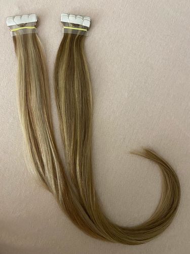 Customer photo review of 【 Invisible & Classic 】Tape In Hair Extensions P4/27# Color Remy Hair Straight