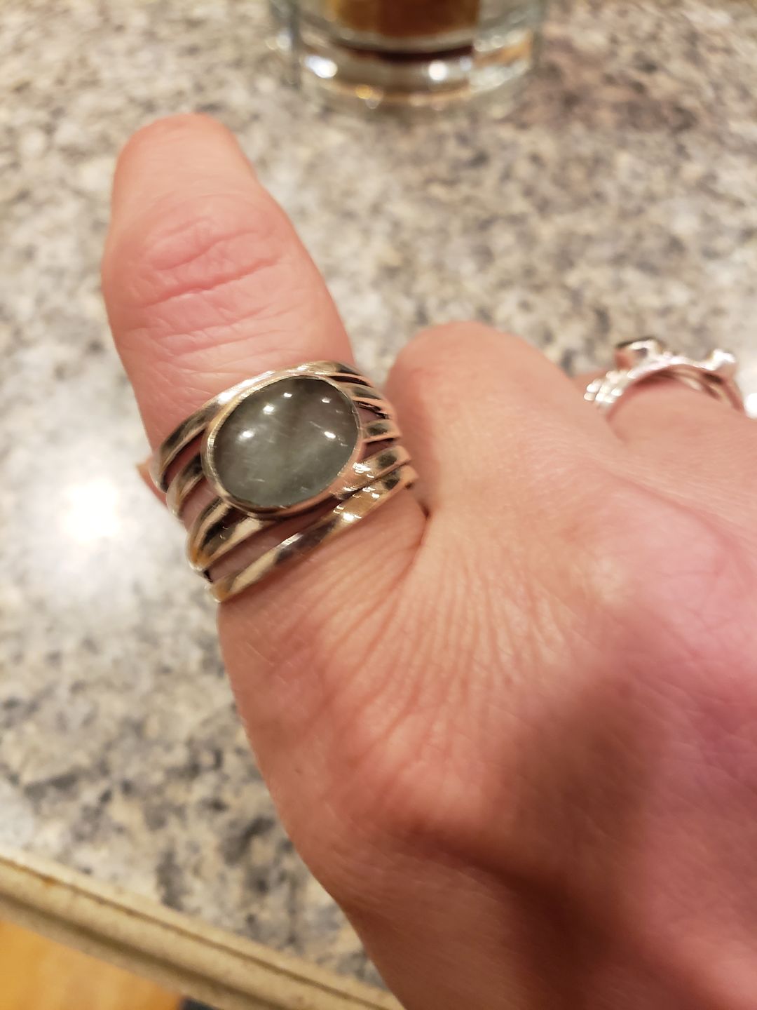 Customer photo review of Chunky Aquamarine Wrap Ring Sterling Silver