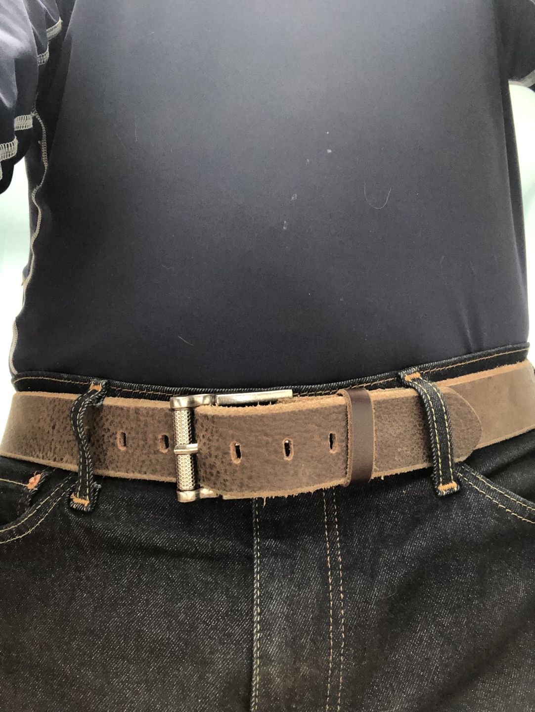 Customer photo review of The Pinnacle Belt - Brown 100 % Premium Leather Belt