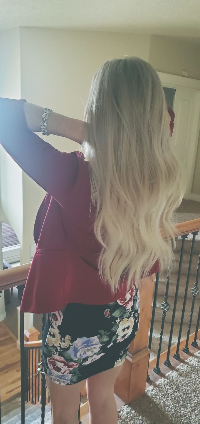 Customer photo review of Flat Weft Hair Extensions Virgin Hair Weft Balayage Hair #18/22/60