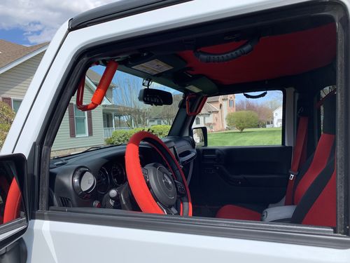 Customer photo review of Front & Rear Grab Handles - Red for 07-18 Jeep Wrangler JK