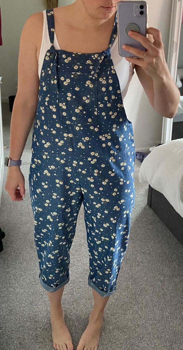 Customer photo review of Daisies Chambray Denim Fabric