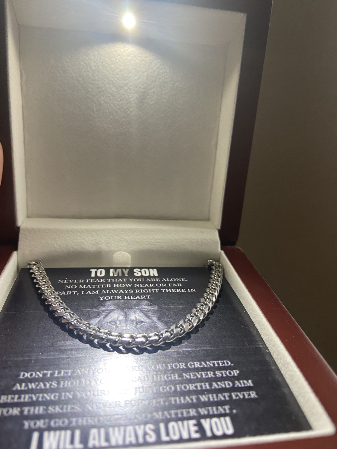 Customer photo review of [Almost Sold Out] To My  Son - Cuban Link Chain