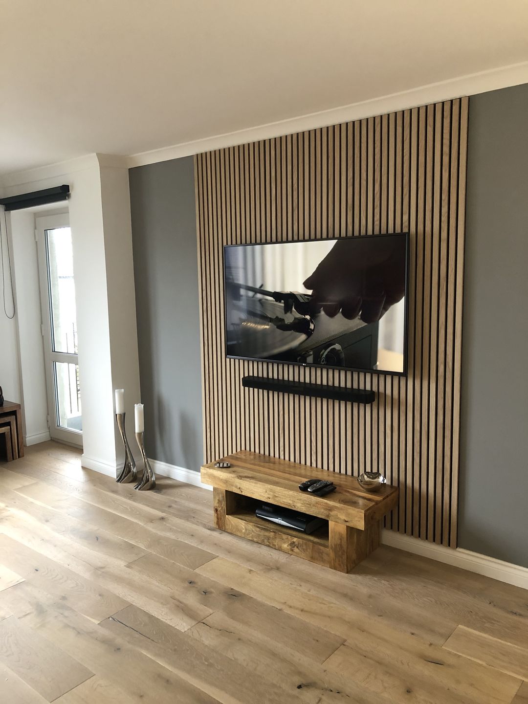 Customer photo review of SlatWall Natural Oak Sample